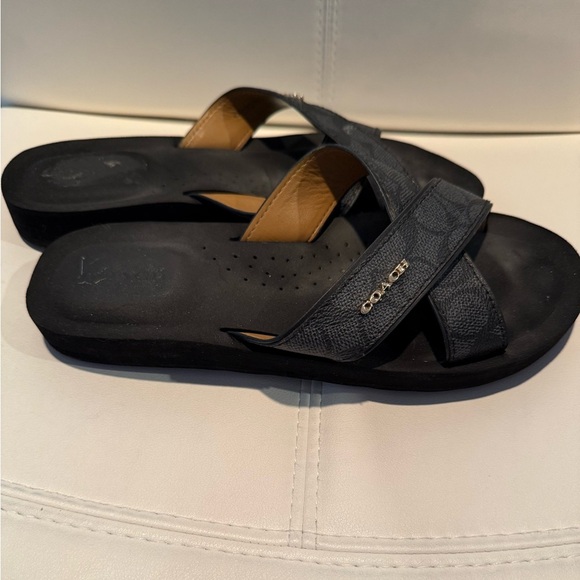 Coach Janine Sandals Black Gray 8.5 - Picture 4 of 8